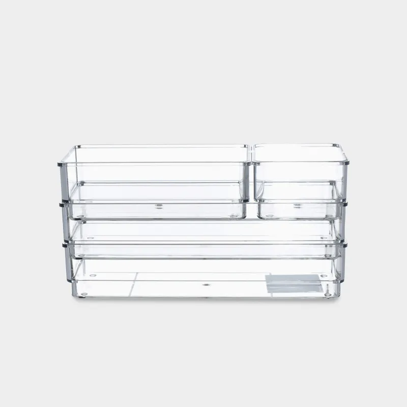 Set of organizer boxes, 4 pcs, plastic, Basic