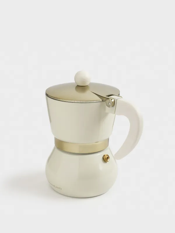 Geyser coffee maker, 300 ml, aluminum / plastic, beige-gold, Laneri, image-1