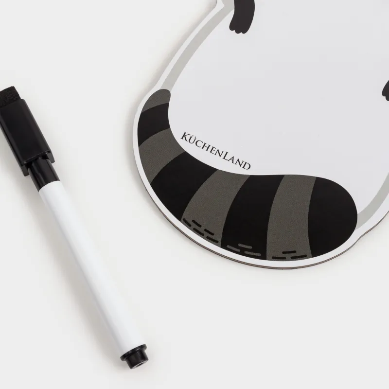 Magnetic writing board, 18x10 cm, with marker, plastic, white-gray, Raccoon, Raccoon, image-2