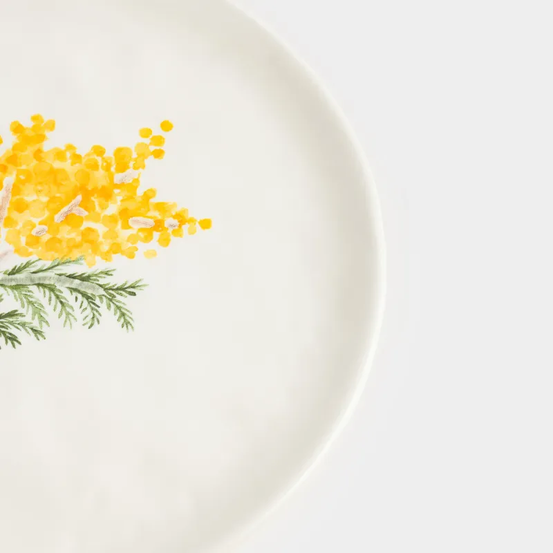 Dish, 24 cm, ceramic, white, Mimosa, Crumple print, image-1
