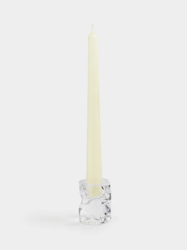 Candlestick, 6 cm, for a thin candle, glass, Concave, image-2