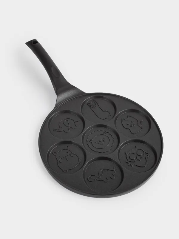 Frying pan for eggs and pancakes, 26 cm, 7 otd, coated, aluminum, Animals, Action, image-3