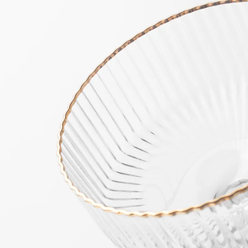 Drinking glass, 200 ml, 2 pcs, glass R, with golden edging, Ribby, image-4