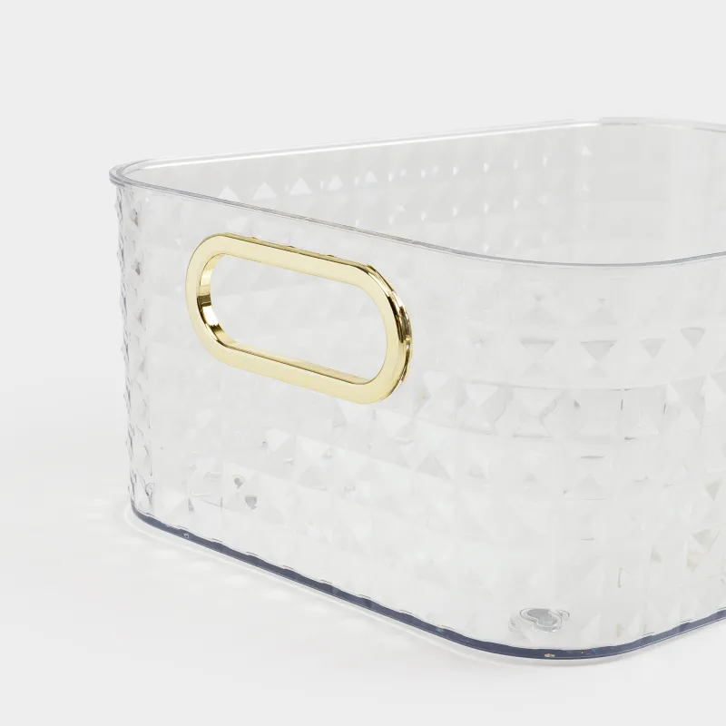 Organizer box, 27x21x10 cm, household, with gold handles, plastic, Kandy, image-7