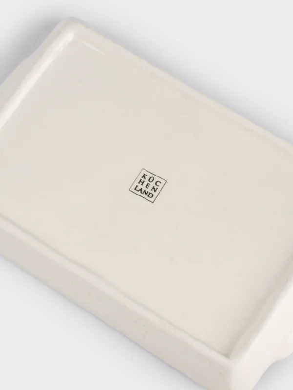 Butter dish, 18 cm, ceramic, rectangular, milky beige, speckled, Ceramo speckled, image-4