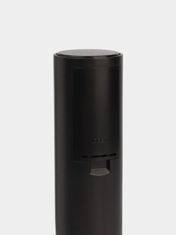 Drink set, 5 items, with vacuum stopper, on a stand, plastic / steel, black, Flux, image-4