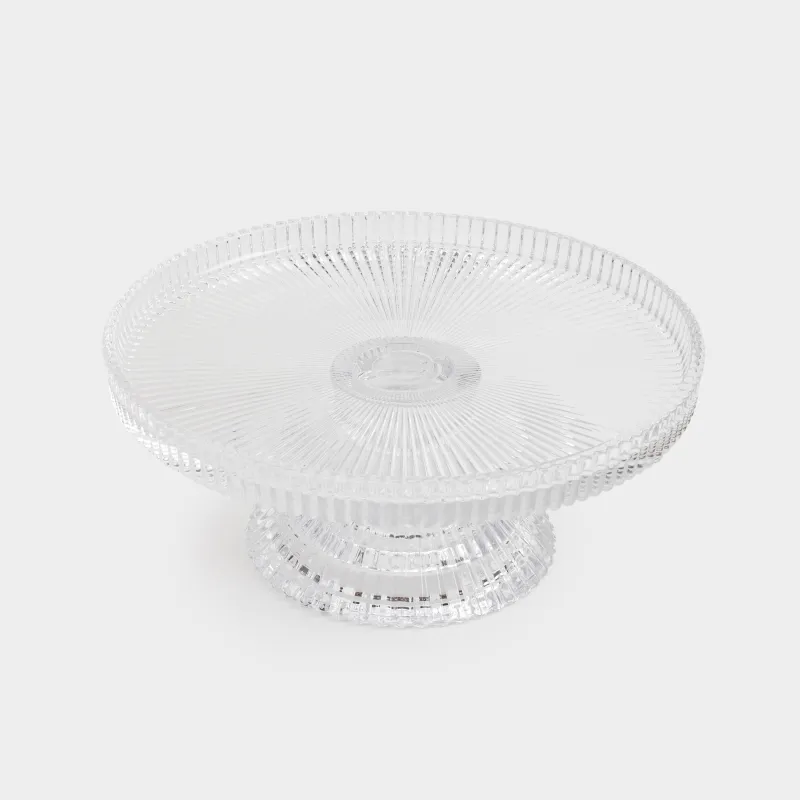 Dish on a leg, 20x8 cm, glass P, Ribby, image-1