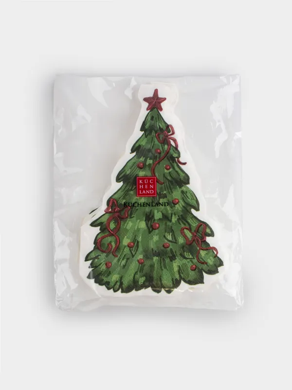 Paper napkins, 20x30 cm, 20 pcs, shaped , white, Spruce with a star, Christmas traditions, image-4