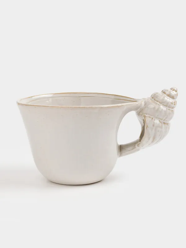 Mug, 400 ml, porcelain P, beige-milk, Shell, Paradise island, image-0