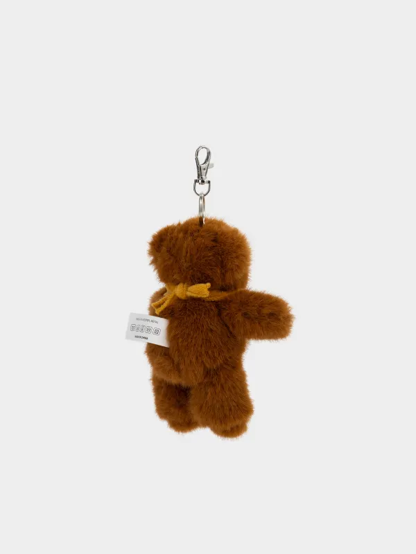 Keychain, 16 cm, soft, polyester / metal, beige, Bear, Bear, image-1