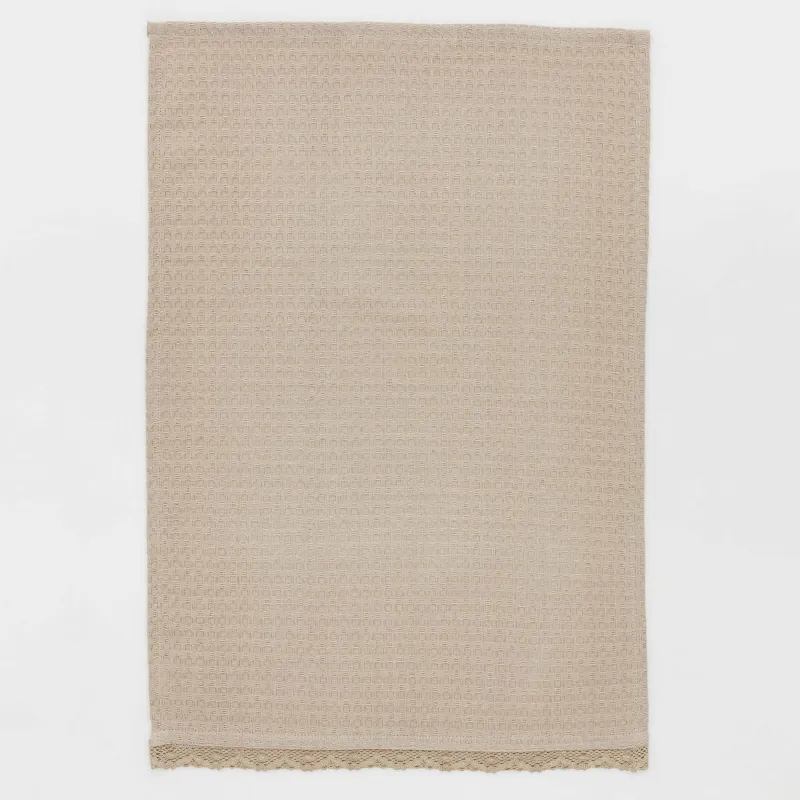 Kitchen towel, 40x60 cm, 2 pcs, with lace, cotton, beige, Waffle, image-2