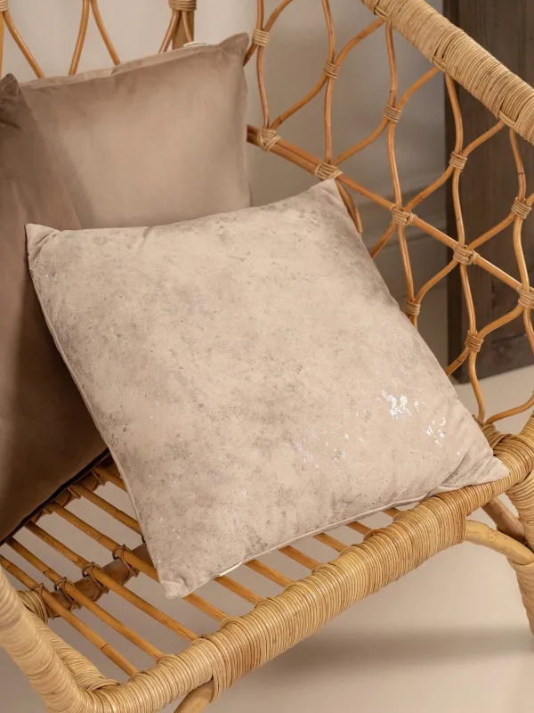 Decorative pillow, 45x45 cm, velvet, beige, Splash, Sparkly, image-3