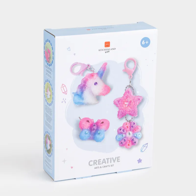 Creative kit, 4 items, quartz painting, plaster, Keychains, Creative