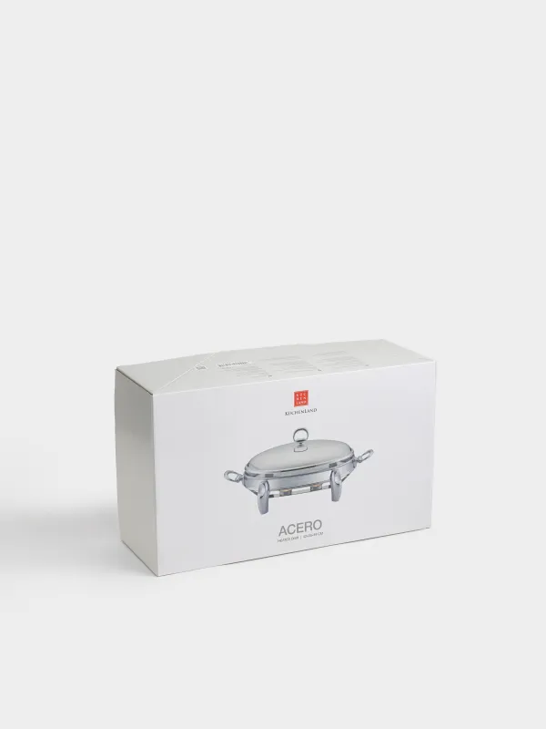 Heated dish, 42x25 cm, glass T / steel, oval, Acero, image-7