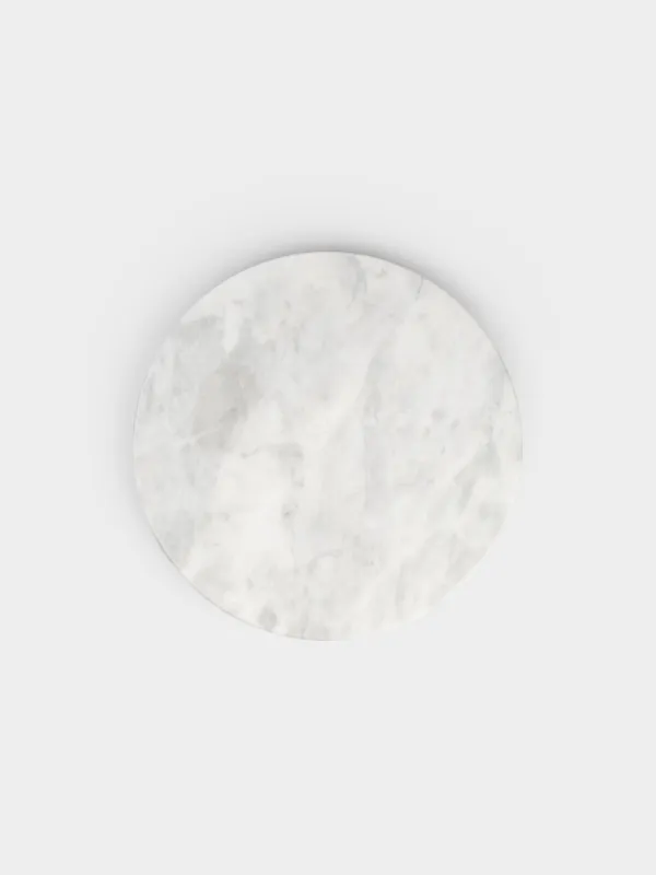 Serving dish, 30 cm, rotating, marble, white, Marble, image-1