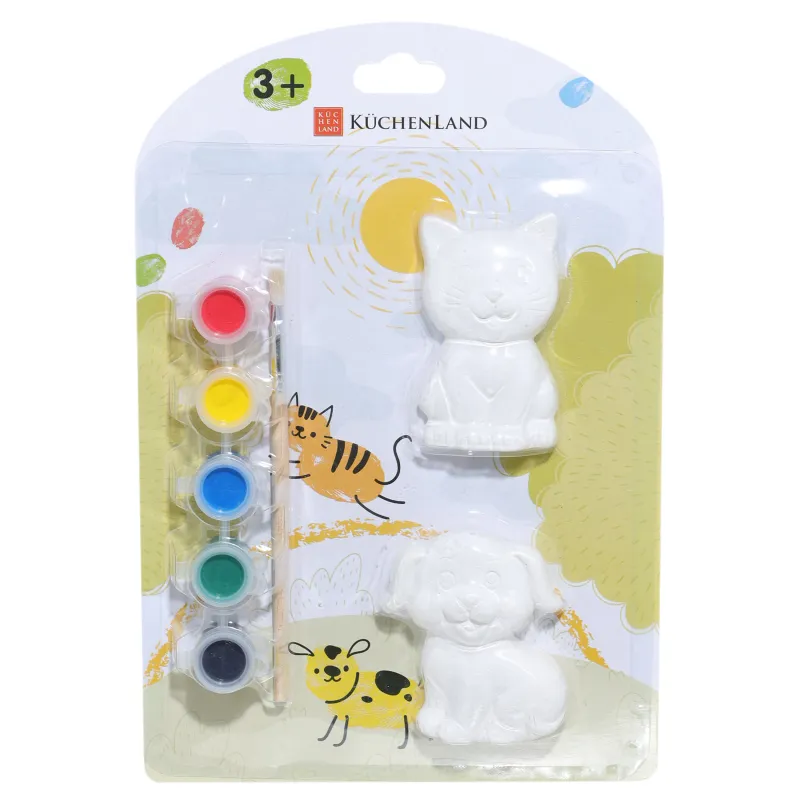 Creative kit, 2 pcs, painting, ceramics, Kitten and puppy, Cat, image-3