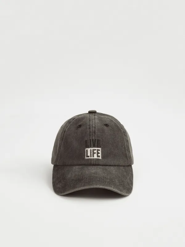 Baseball cap, 57 cm, single size, cotton, black, Live life, Shore, image-0