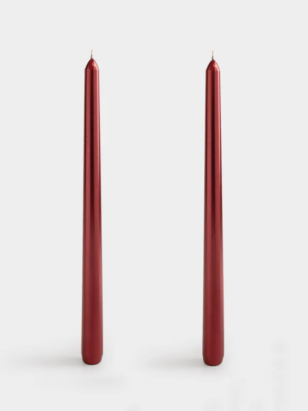 Candle, 30 cm, 2 pcs, thin, red, Vivid candle, image-0