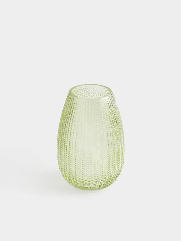 Flower vase, 26 cm, glass, green, Fantasy, image-1