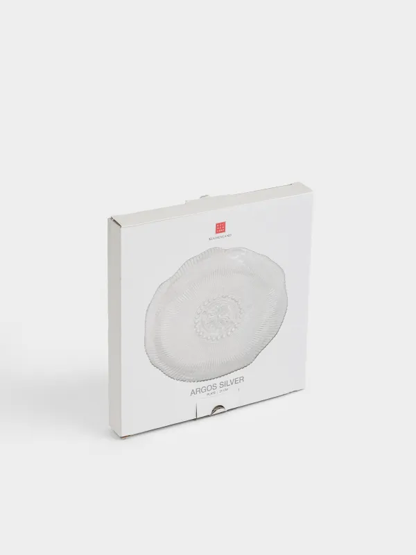 Snack plate, 21 cm, glass R, with silver edging, Argos silver, image-5