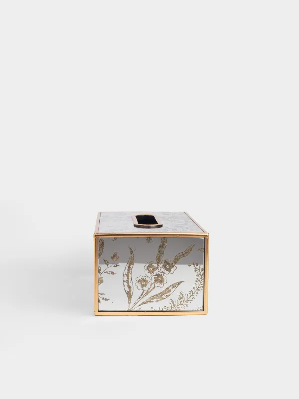 Paper napkin box, 25x13 cm, plastic / glass, Mirror, Bird, Bluebird, image-2