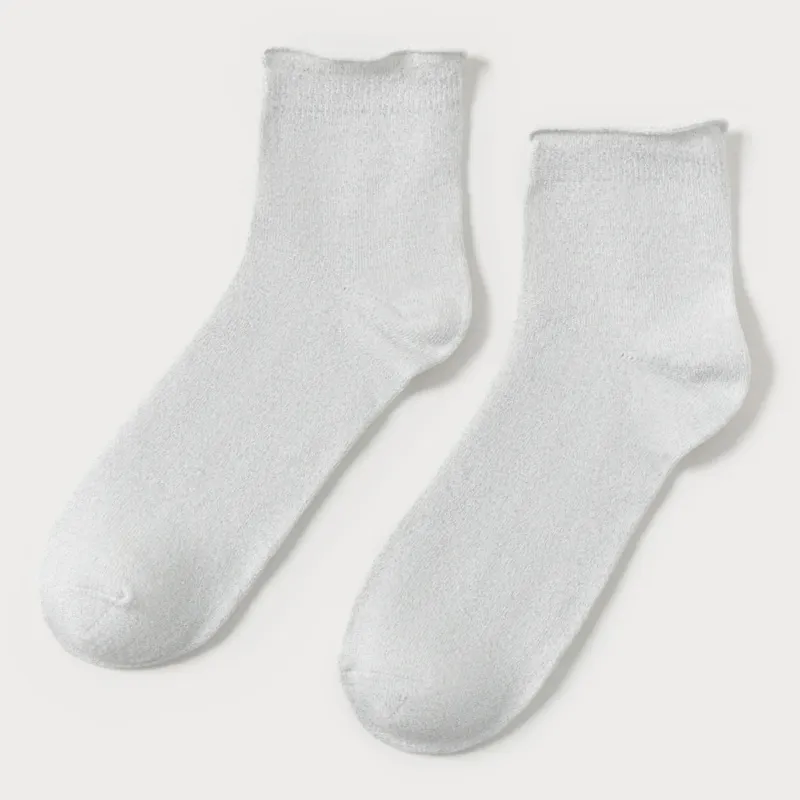 Women's socks, size 36-38, cotton / polyester, milky, Glint