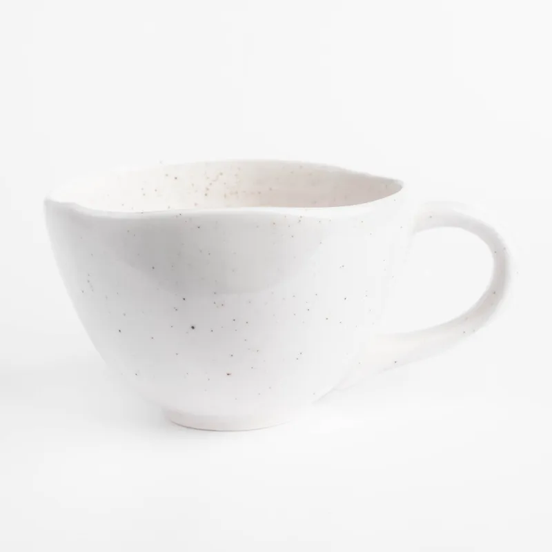 Mug, 450 ml, porcelain P, milk, speckled, I love you, Delicia
