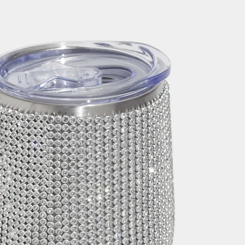 Thermo mug, 350 ml, steel / rhinestones, gold, Crystal decor, image-5