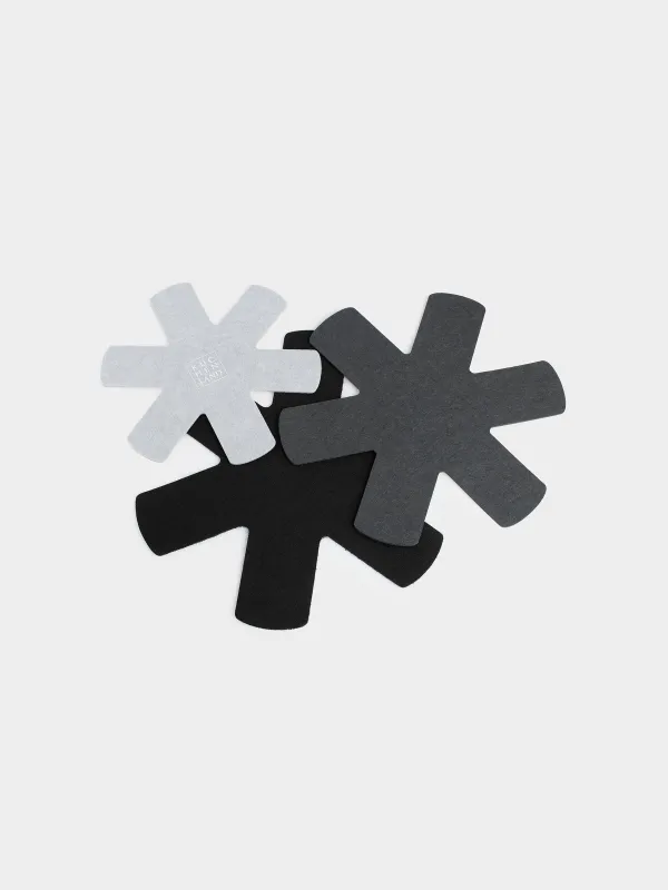 Set of protectors for frying pans, 3 pcs, 38/34/27 cm, felt, gray, Assist, image-4