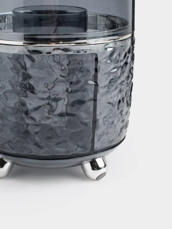 Organizer for cosmetics, 26 cm, 6 compartments, rotating, plastic, grey, Renaissance clear, image-4