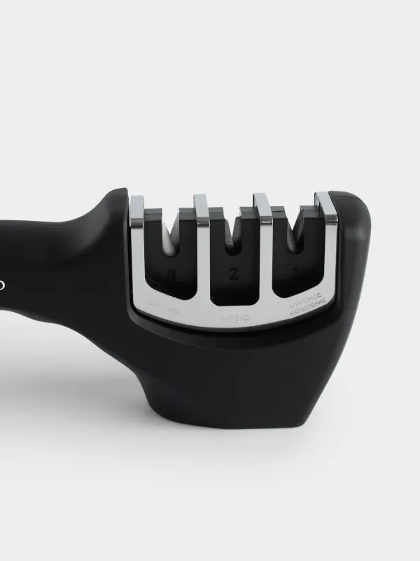 Knife Sharpener, 20 cm, 3-Stage sharpening, black, Accessories, image-5