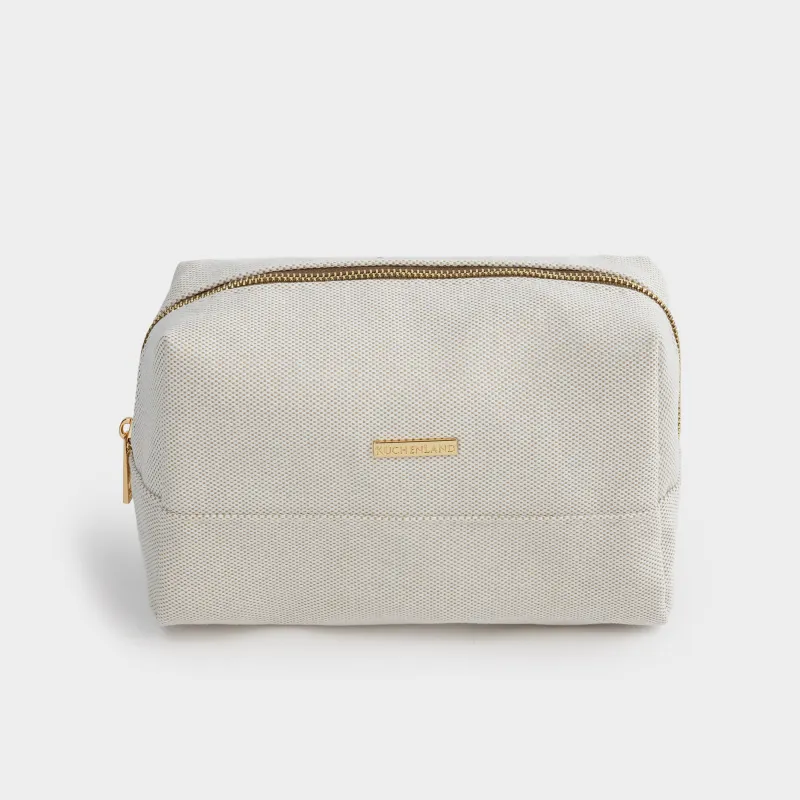 Cosmetic bag, 23x13 cm, polyester, beige, Canvas