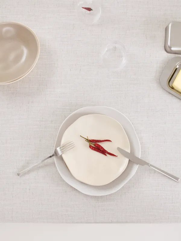 Tablecloth, 170x250 cm, polyester / linen, beige, Vintage, Melange outline, image-4