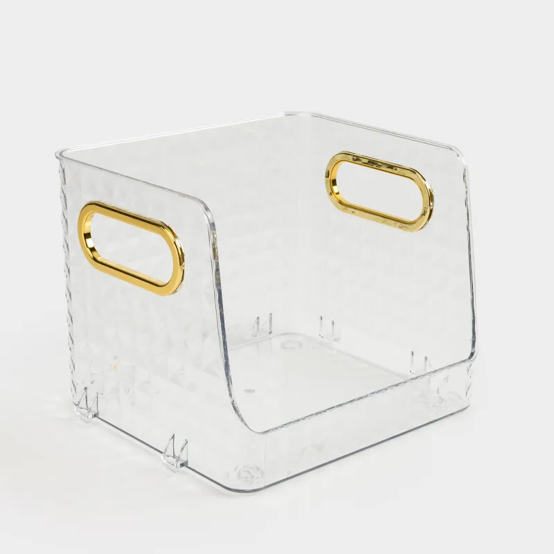 Organizer box, 20x17x15 cm, with gold handles, plastic, Kandy, image-3