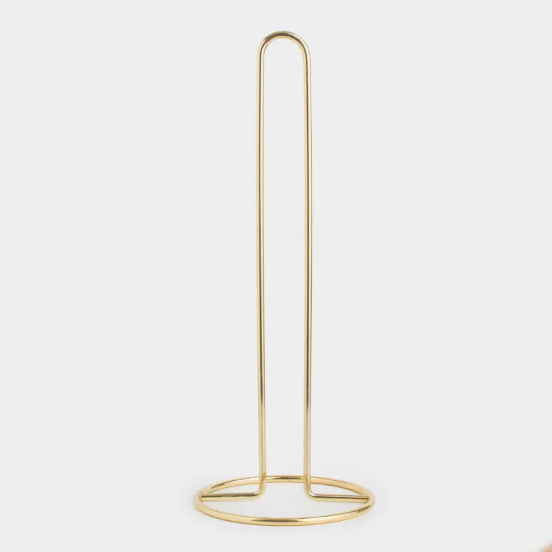 Paper towel holder, 31 cm, metal, golden, Twist gold