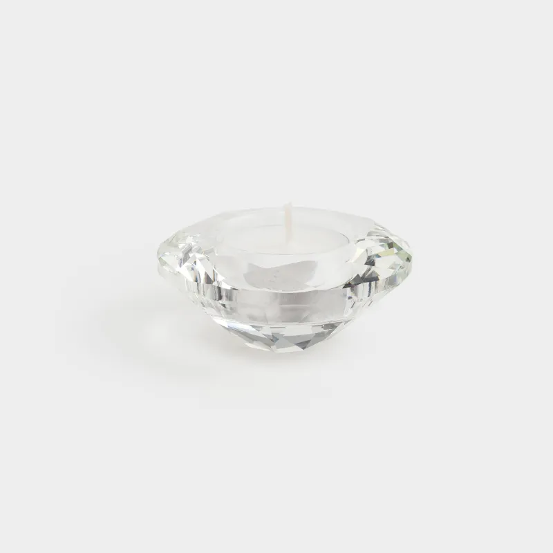 Candlestick, 7 cm, for a tea candle, Glass, Diamond, Diamond, image-3