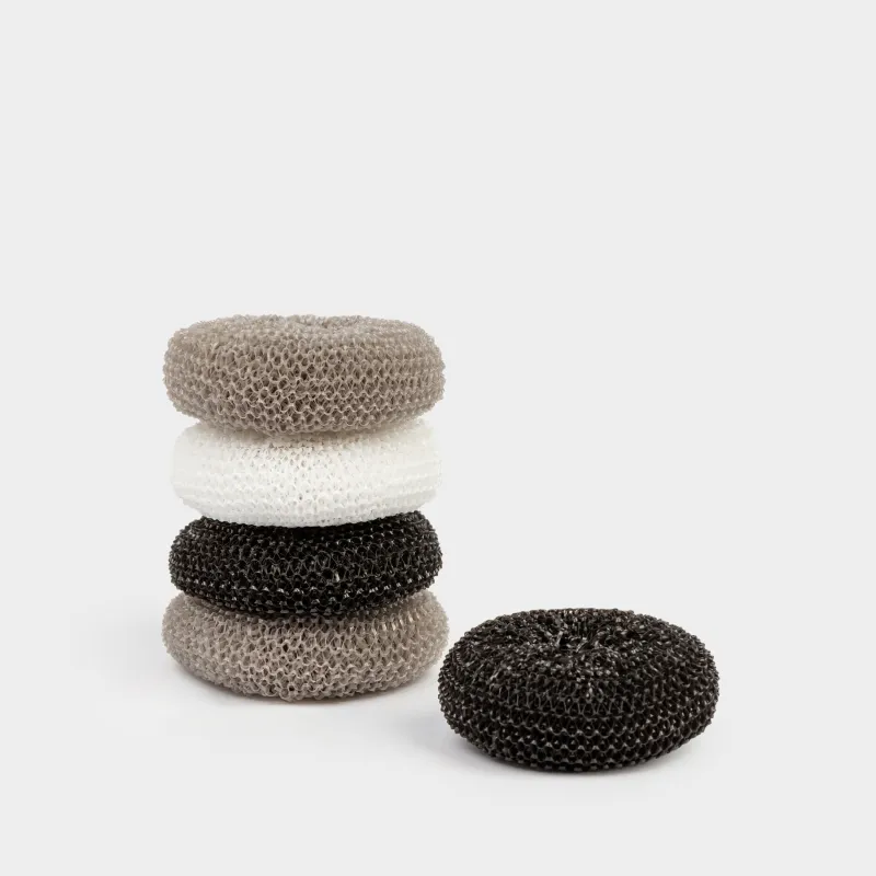 Cleaning sponge, 8 cm, 5 pcs, polypropylene, black/grey / white, Black clean