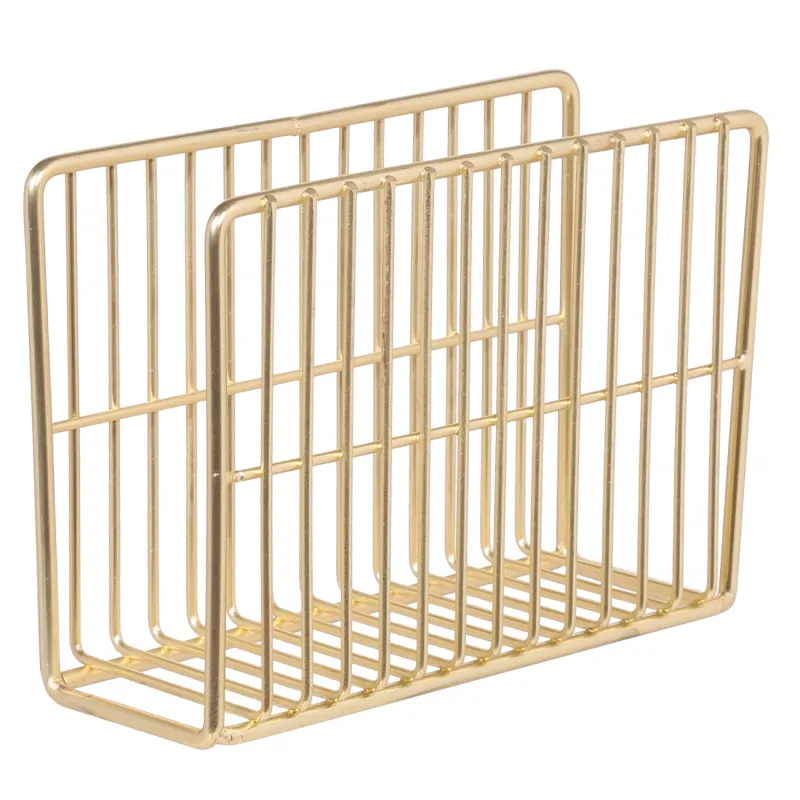 Napkin holder, 13 cm, metal, golden, Twist gold, image-0