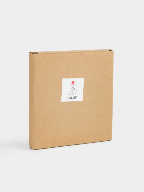 Dish, 19x17 cm, ceramic, white, speckled, Apple, Relief, image-5