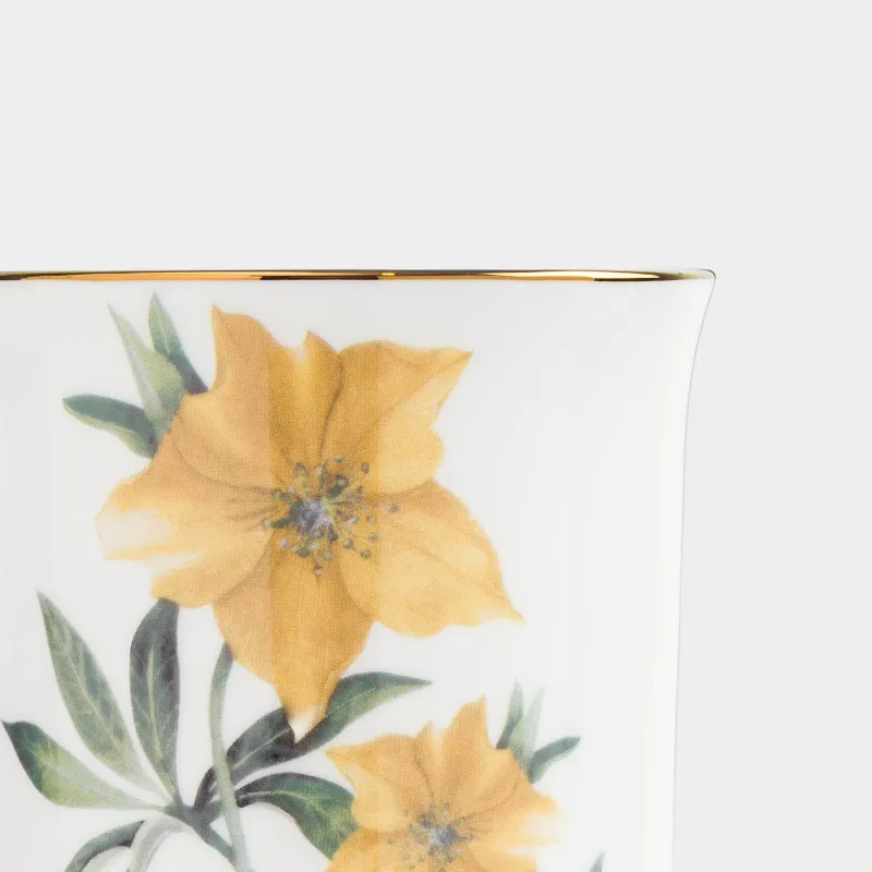Mug, 330 ml, porcelain F, white, with golden edging, Hellebore, Bloome, image-5