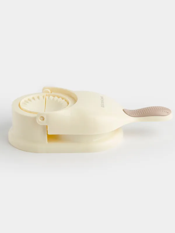 Dumpling mold, 25x10 cm, 2 in 1, with handle, plastic, beige, Bakery, image-4
