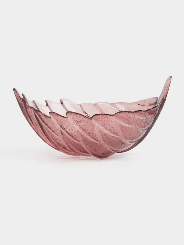Fruit bowl, 28x15 cm, glass, color, Leaf, Curvy, image-5