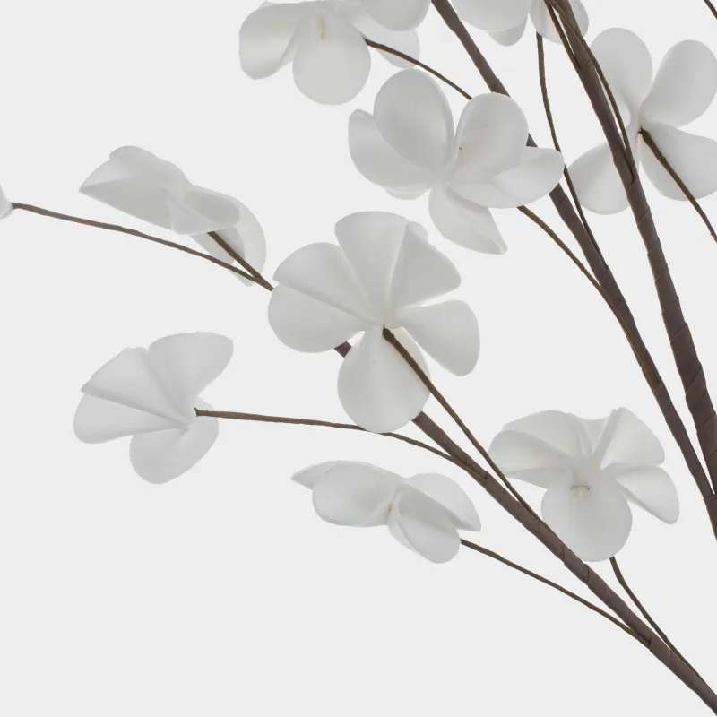 Decorative branch, 1,1 m, plastic / foam, White phalaenopsis Aphrodite, Flower garden, image-3