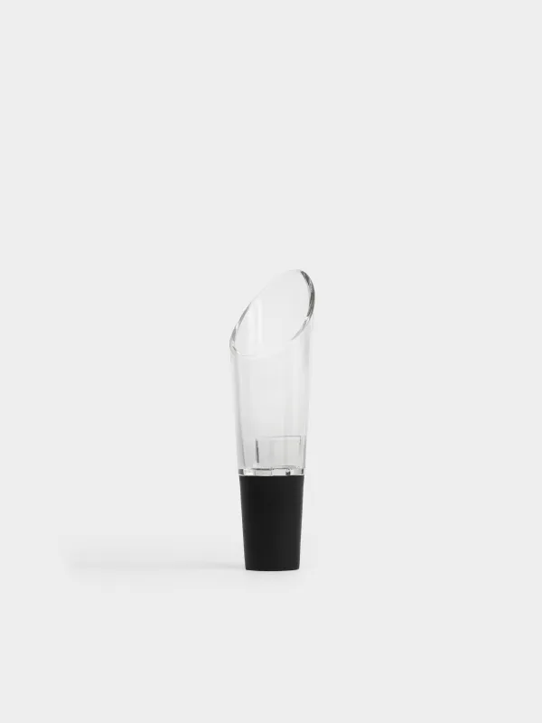 Drink set, 5 items, with vacuum stopper, on a stand, plastic / steel, black, Flux, image-5