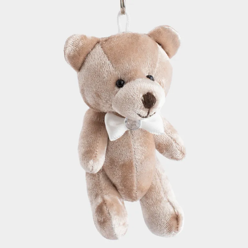 Keychain, 8 cm, soft, with moving paws, polyester / metal, golden, Bear, Bear, image-4