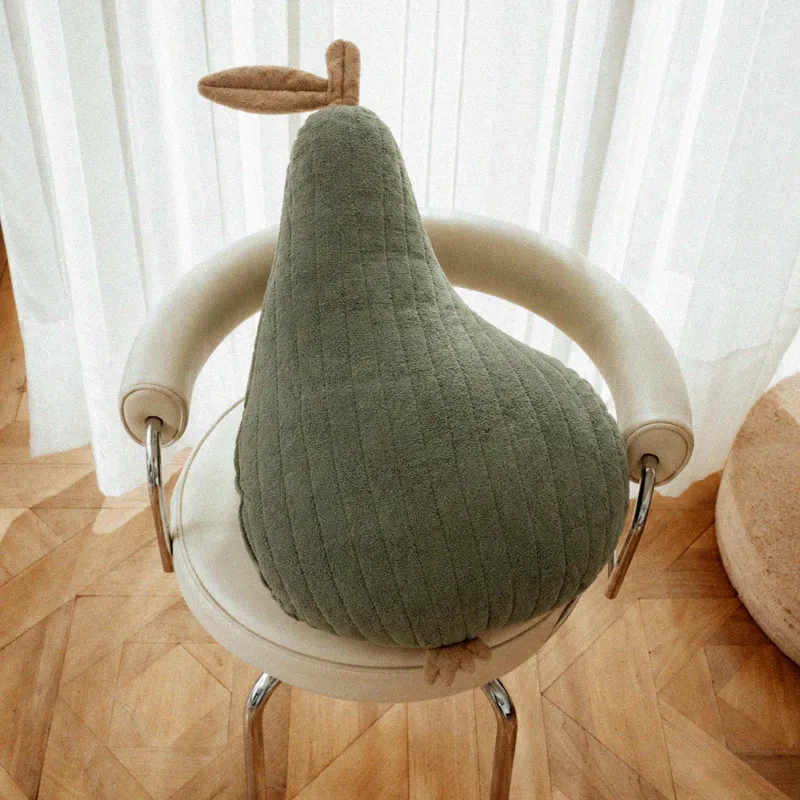 Decorative pillow, 33x60 cm, boucle, green, Pear, Boucle figure