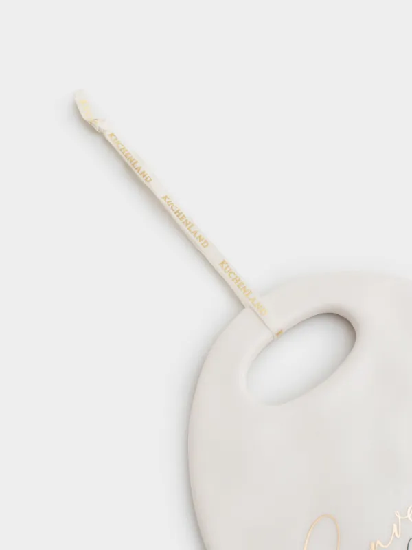 Hot trivet, 15x20 cm, ceramic, oval, milky, Crumpled effect, Crumple kitchen, image-2