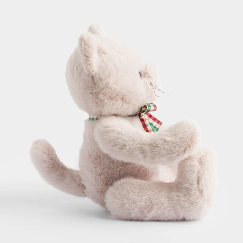 Toy, 35 cm, soft, with movable paws, polyester, beige, Cat, Cat, image-1