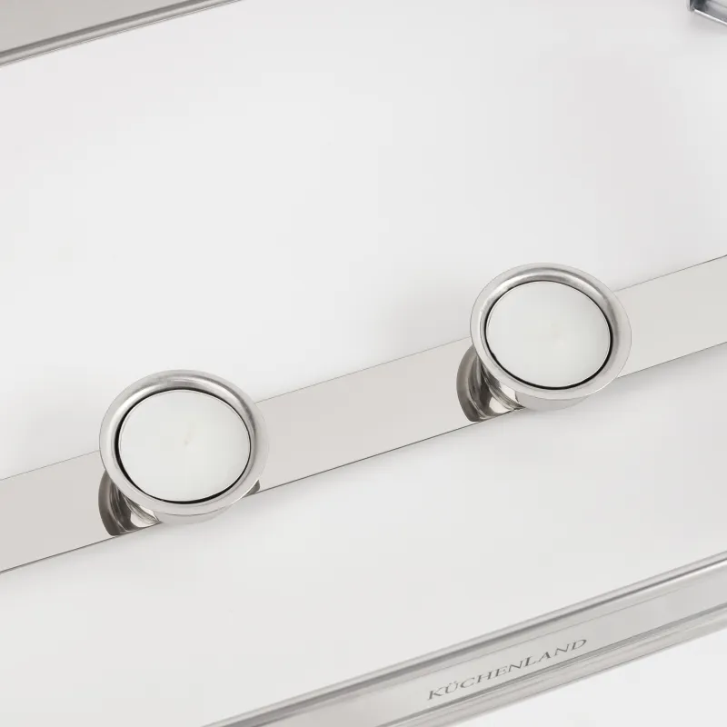 Chafing dish, 49x26x18 cm, with lid, rectangular, glass T / steel, Winter antarctica, image-4