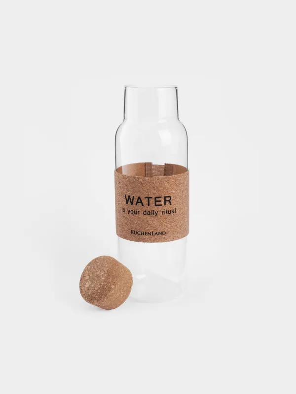 Beverage bottle, 1.25 l, with zarf, Used glass stopper, Clear font, image-2